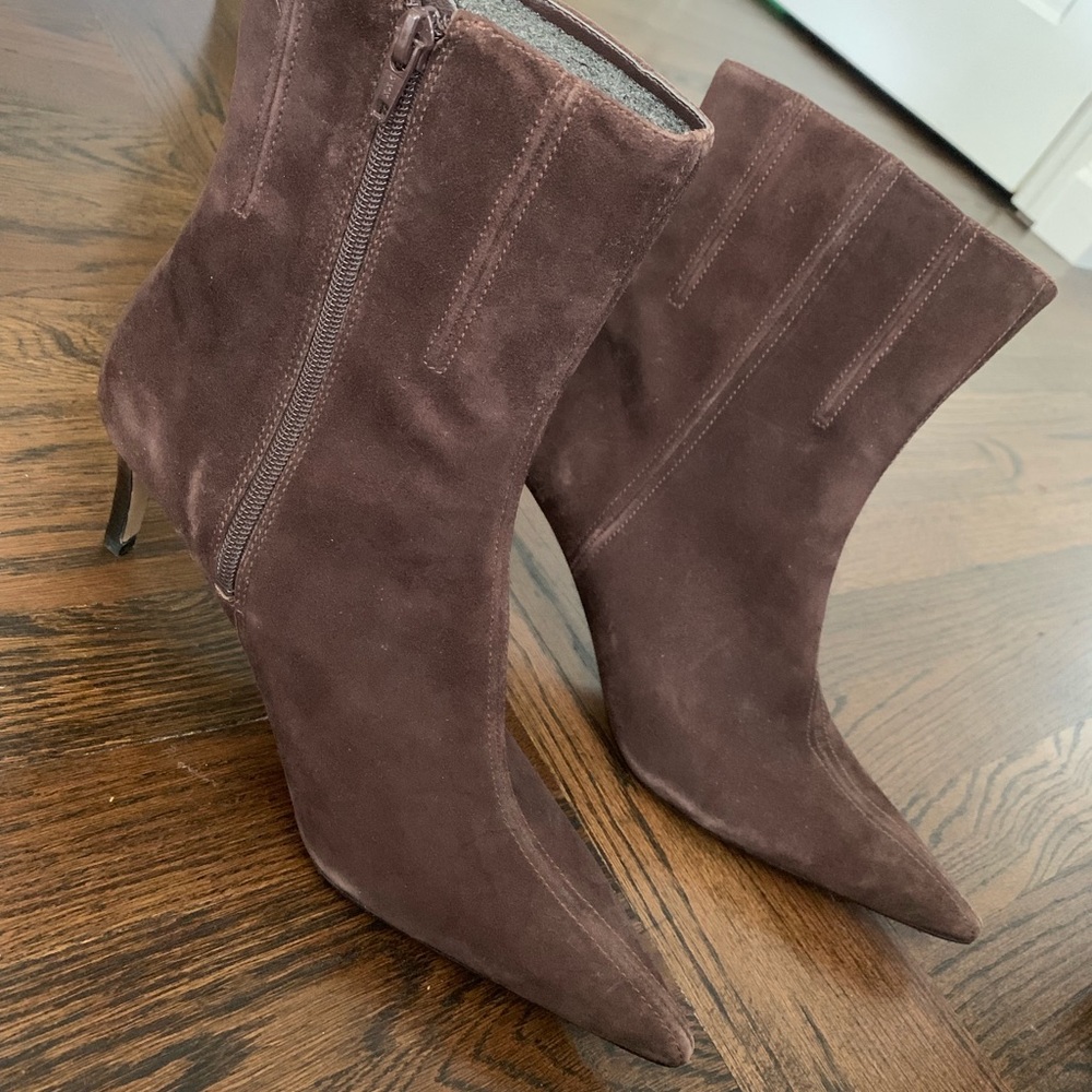 Brown suade boots